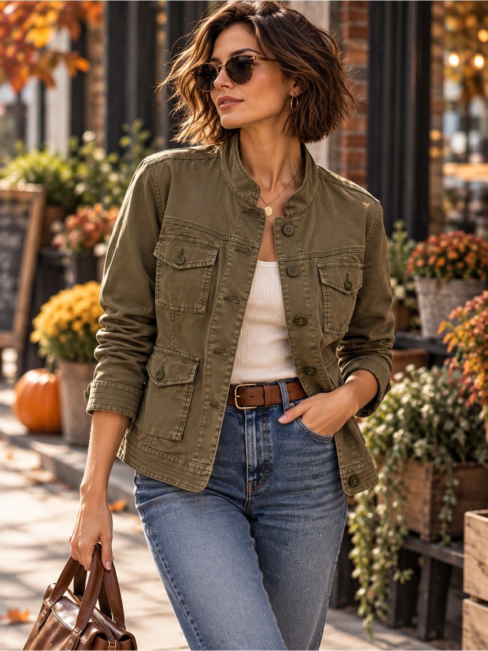 Lucky Brand Olive Green Military Inspired Utility Jacket with Flap Pockets. XL